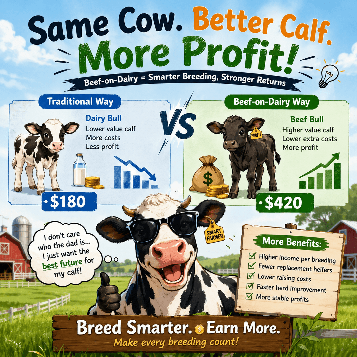dairy cow vs beef cow